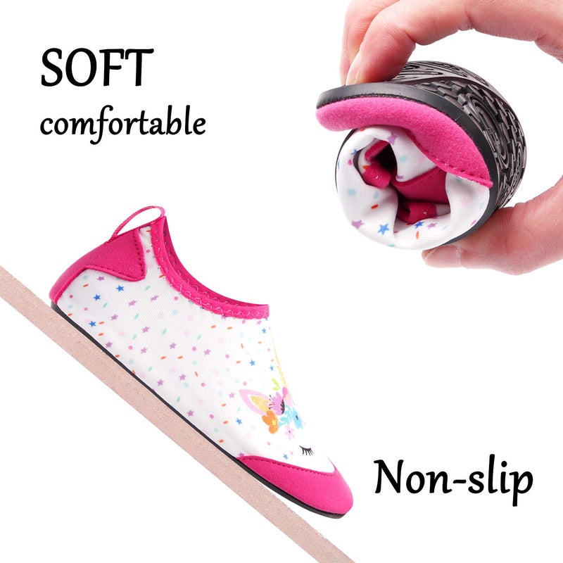 JOINFREE Water Shoes for Kids Boys Girls Swim Barefoot Shoes Soft Aqua Socks Red Horse 1-2 Little Kid - Image 5